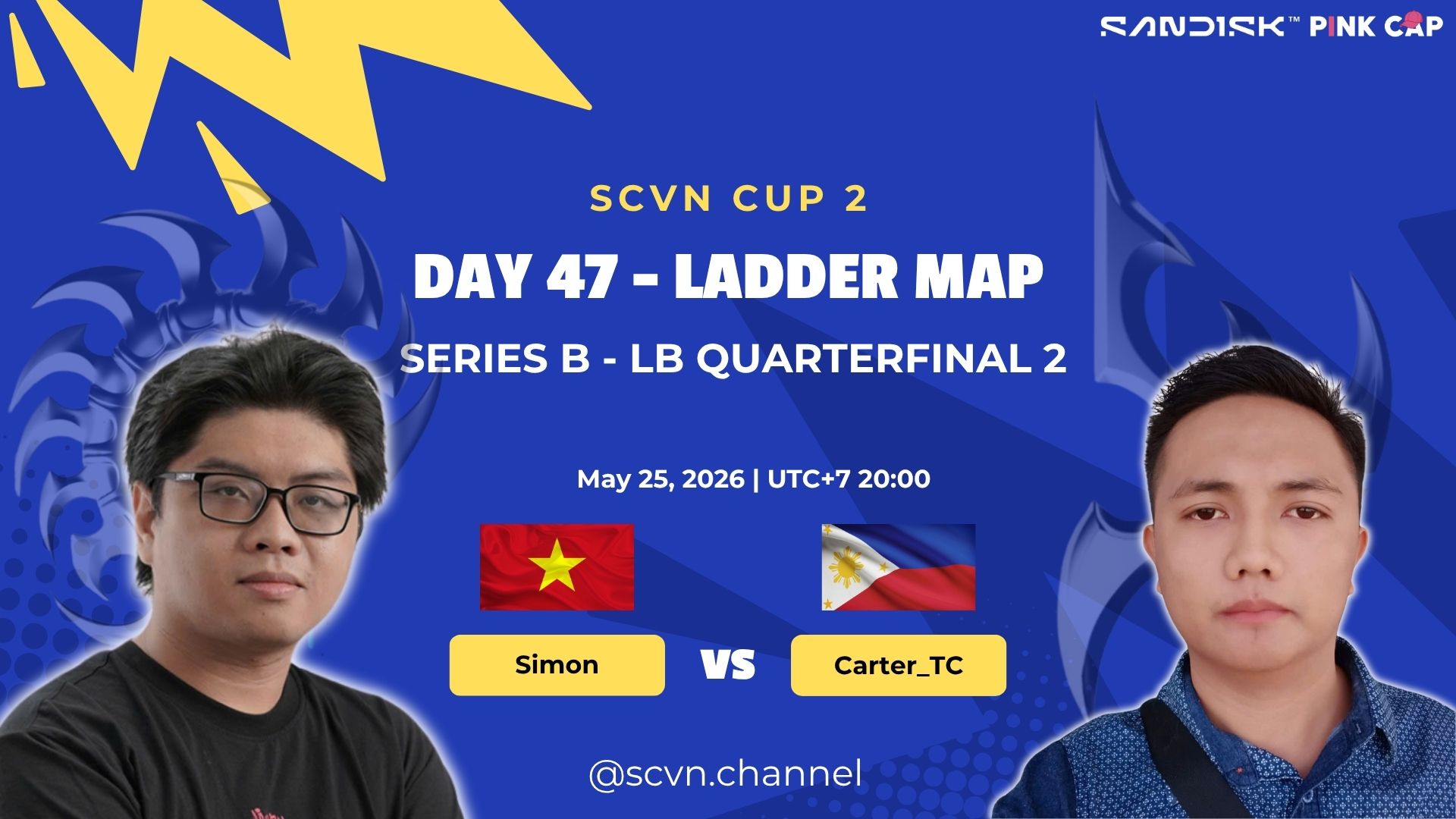 SCVN CUP 2 - DAY 47 | Simon vs Carter_TC | Ladder Map Series B – LB Quarterfinal 2
