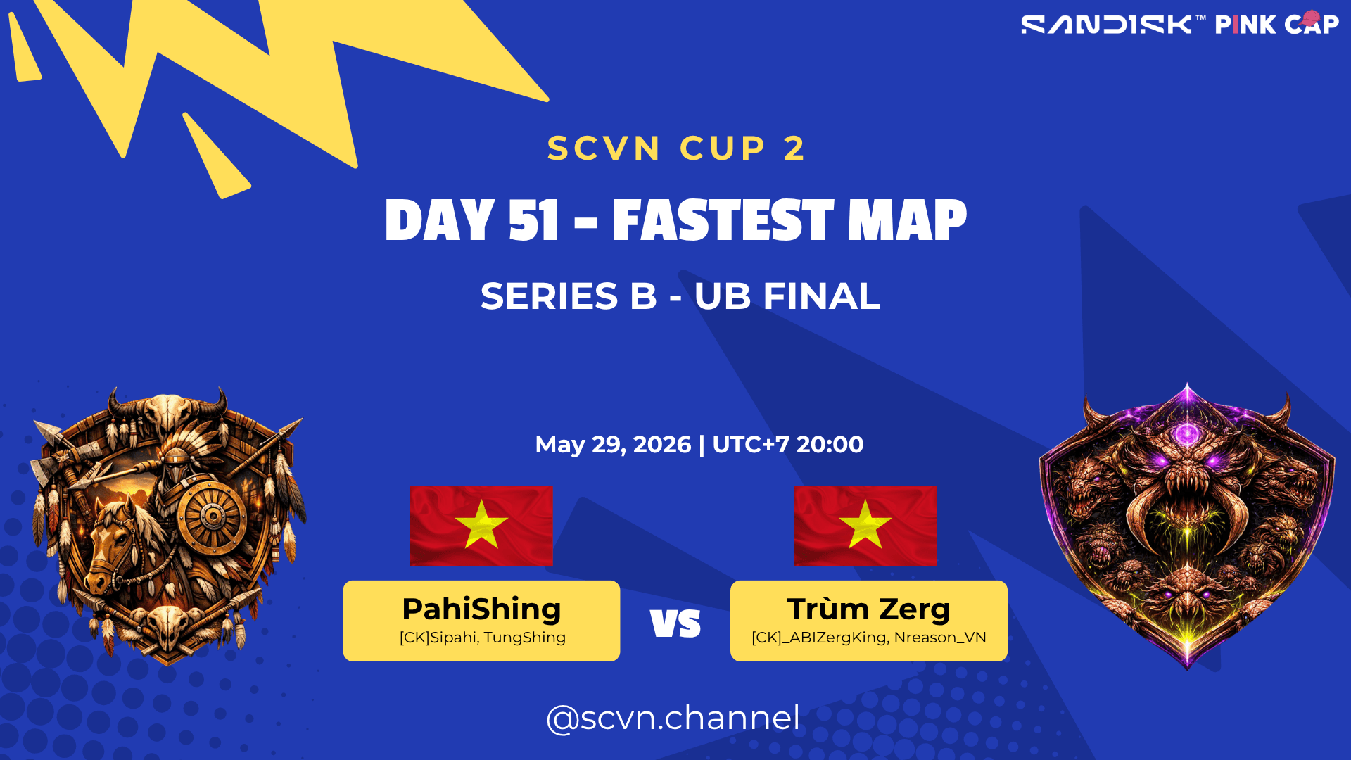 SCVN CUP 2 - DAY 51 | PahiShing vs Trùm Zerg | Fastest Map Series B – UB Final